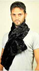 Mink fur scarf - Created with black mink fur remnants